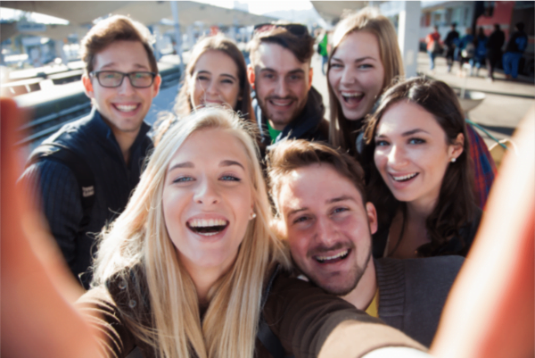 young people happy